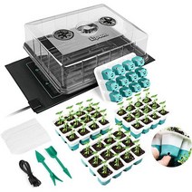 LIPSUN Seed Starter Tray Kit with Grow Light Seedling Trays 48 Cells Reusable Plant Starters
