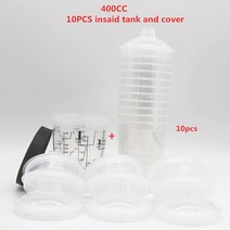 압축분무기 초고속 원예용 W-101 스프레이 건 어댑터 400cc 믹스 탱크 1.0/1.3/1.5/1.8mm 일본 품질 에어 H/O 빠른 컵 페인트 믹싱, 10pcs 400cc