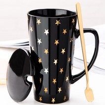 북유럽 골드 무늬 마크 대형 롱 머그컵 6종 500ml 머그잔, A, 1개