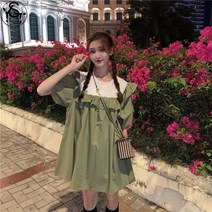 YST 여성 루즈핏 스쿨룩 반팔 원피스