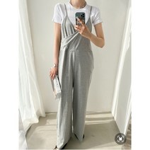 여자 여름 캐주얼 오버롤 와이드 면 팬츠 점프슈트