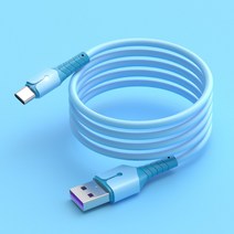 액상 실리콘 램프 케이블 안드로이드 TYPE-C 휴대폰 5A 급속 충전기 케이블 적용, 블루, 애플 인터페이스-0.25M