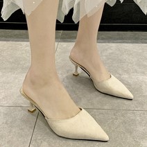 스웨이드 스텔레토 여성 뮬 블로퍼 6cm