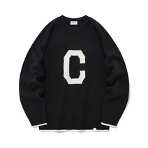 [커버낫 본사]램스울 C 로고 크루넥 니트