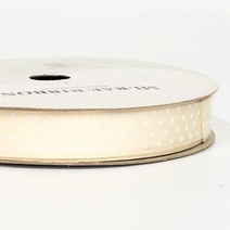 리본벨리 땡땡이 골직 리본 15/25mm 16yd 선물 포장 리본 공예 DIY, 25mm, 9.연베이지