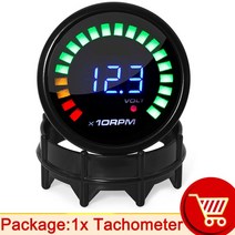HD 52MM 디지털 20 LED 부스트 바 PSI 진공 워터 오일 온도 프레스 전압계 AFR EXT EGT Temp 가솔린 엔진 용 RPM 게이지, 01 Tachometer, 01 Tachometer