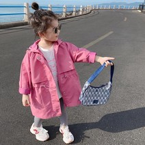 봄가을 여아 아동 바람막이 베이비 롱 트렌치 코트NVERTONGZ0106