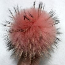 큰 푹신한 퍼 여우 폼폼 버튼 DIY 너구리 공 자연 스카프 모자 액세서리, [33] blush pink