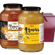 꽃샘 액상차 선물세트 A 유자차 1kg+생강차 1kg