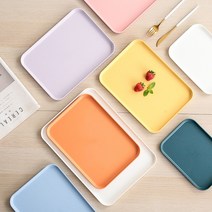 비비드 사각 컬러 트레이 홈 카페 인테리어 쟁반 5컬러, 블루