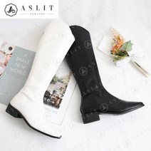 애슬릿 애슬릿 여성 절개 스퀘어 로우 힐 웨스턴 롱 부츠
