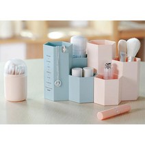 자취생 화장대 메이크업 소품 크기별 정리함, 핑크
