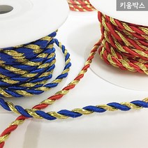 투톤꽈배기끈(금사)-1롤, 흰색