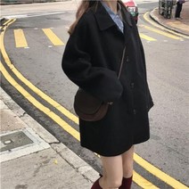 퀼팅자켓 스웨이드 숏 무스탕 겨울 크롭 양모 혼합 코트 여성 느슨한 학생 솔리드 단순 모든 경기 따뜻한 소프트 캐주얼 유행 세련된 가을 의류 여성용