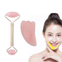 [ILLU]장미석 마사지 페이스 롤러 괄사 도구 얼굴 지봉 괄사맛사 맛사 바디 리프팅 스톤_hAeEA, 선택h_하트
