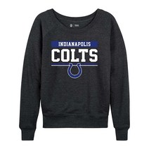 NFL 여성용 플러스 사이즈 차콜 크루넥 축구 의류 가벼운 슬라우치 래글런 소매 풀오버 506218, Indianapolis Colts - Charcoal