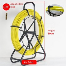 선통대 요비선 손통기 유리 섬유 와이어 케이블 러닝로드 뱀 물고기 테이프 rodder 568mm 50100m 전기 와이어 전원 케이블 풀러 기계, 03 6x50m
