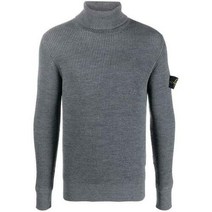 스톤 아일랜드 [명품]22FW 스톤아일랜드 와펜 터틀넥 울 스웨터 그레이 22FW77155 52CV0060