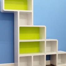 파티션책장 서랍책장 거실서재 더크린 DIY 공룡 공간분리 오픈 수납함, 화이트 핑크