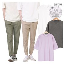 엠포르스 엠포르스 활용만점 데일리코디 남자7부티 레이어드 반팔티 면스판 밴딩 조거팬츠 (MLE477)