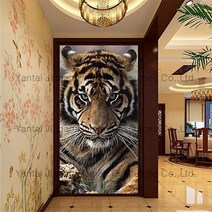 HZJL 심커머스 호랑이 얼굴 흰수염 맹호 맹수 승진수 전체수 보석십자수 DIY키트 B0392, 60x100cm, 1개