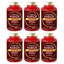 Carlyle 남극 크릴오일 2000mg, 120정, 6병, 120정