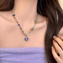 키치 체인 비즈 펜던트 목걸이 힙한 y2k