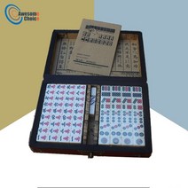 마작 테이블 접이식 가정용 보드게임 탁자중국어 번호 마작 세트 144 타일 미니 재미있는 여행 캠핑을위한, 한개옵션0