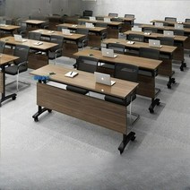접이식 교육장 테이블 책상 더블 회의 테이블 강의실 학원 강연장 세미나, H.단체 체어 (2개)