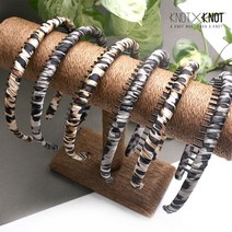 [KNOTXKNOT] 호피 핸드메이드 감침 빗살 머리띠 헤어밴드
