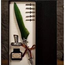 만년필선물 해리포터 딥펜 깃털만년필 캘리그라피만년필 만년필잉크 저가만년필 만년필추천 고급볼펜 만년필촉 캘리만년필 선물용만년필 고급펜 만년필케이스 고급필기구, 2-깃펜-네이비