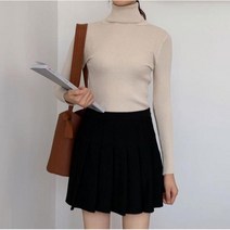 빅카라원피스 여름 미니 하객 한국 기본 터틀넥 캔디 컬러 풀오버 스웨터 여성용 가을/겨울용 두꺼운 슬림 이너 니트 새로운 프레피 스타일 상의