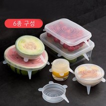 라이프란스 실리콘요술뚜껑 만능실리콘덮개, 반투명 6개 1세트