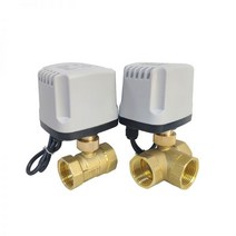 전동 볼 밸브 DN15-50 3 선 2 제어 양방향 방향 T 타입 황동 나사 전기 IP65 방수, DN32_DC24V | 3 way