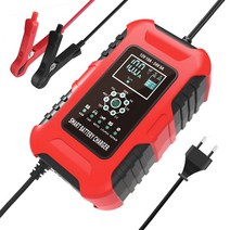 전기자전거충전기 FOXSUR-12V 10A 24V 5A 자동차 오토바이 배터리 충전기 7 단계 납산 AGM 젤 지능형 LCD, 01 분홍색_04 AU