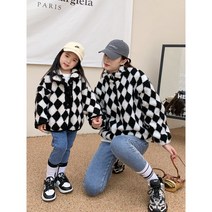 QZZ006 엄마랑 아들 바둑 뽀글이 모자 모녀 맘커플 패밀리룩 등하원룩