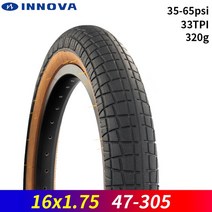 INNOVA- 접이식 자전거 바퀴 타이어 16x2.1 16x1.75 54-305 35-65PSI 33PTI MTB 미끄럼 방지 부품