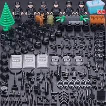 미국 특수부대 swat 특전사 미니 피규어 호환레고블럭, 민트 경찰 선봉대 통 배달