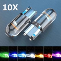 슈퍼 밝은 2/10 Pcs W5W 194 T10 LED 유리 하우징 Cob 자동차 전구 6000K 화이트 그린 블루 레드 웨지 번호판 램프 돔 라이트, 10pcs_Ice blue