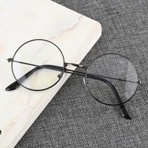 김구안경 빈티지 라운드 금속 프레임 블루 라이트 차단 성격 대학 스타일 투명 렌즈 안경