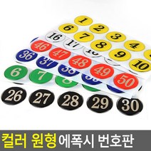 원형 에폭시 테이블 입체 번호 숫자 스티커, 파랑 31~40