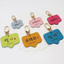 반려동물 고리형 인식표 강아지 외출용 이름표, 둥근체, 연두