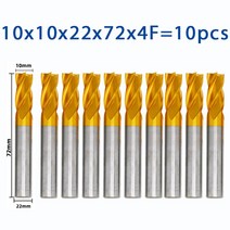 엔드밀 앤드밀 SIQICNC HSS M35 4321 밀링 커터 세트 1.5-12mm 엔드 밀 티타늄 코팅 4 플루트 CNC 라우터 비트 금속 철강 및 목재 공구 153106, 10mm 10pcs