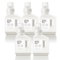 꿈꾸는 키친 세탁 세제 소분 용기 400ml 5P + 방수 라벨지 5P, 화이트 1세트
