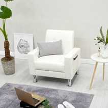 아이즈홈 1인용 2인용 원룸 사무실 패브릭 고급PU 가죽소파, 엣지(PU가죽), 1인용 아이보리