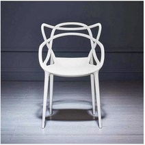 하늘창 마스터체어 디자인 업소 매장 카페 사출 플라스틱의자, 화이트