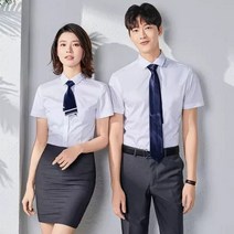 남녀직업남녀반팔셔츠무열 비즈니스정장셔츠다크집업작업복커플