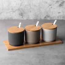 조미료용기 조미료 항아리 소금 글루타민산 나트륨 조미료 상자 홈 주방 조합 세트 세라믹 커버 소스 식초 조미료 칠리 라드 항아리 캠핑 양념통, 1. 조미료 병 짙은 회색