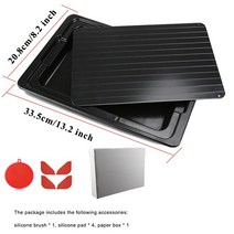 고기녹이기 해동매트 빠르고 쉽게 냉동식품 자연해동 트레이beeman defrosting tray with drip tray for frozen 고기 급속 플레이트 급속 냉동, m 물받이 포함