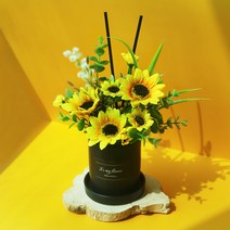 센터피스 디퓨저 개업 승진 축하 선물 돈들어오는 화분 해바라기 블루 장미 실내 방향제, 120ml, 자몽